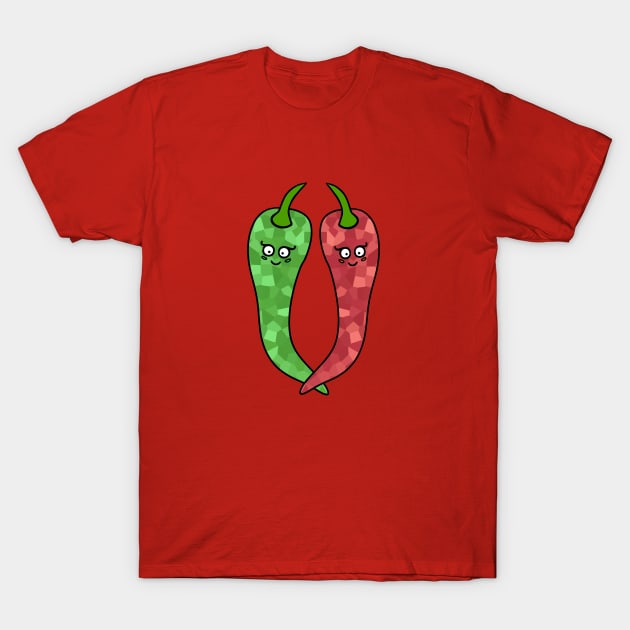 GREEN And Red Hot Peppers Spicy Food T-Shirt by SartorisArt1